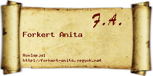 Forkert Anita névjegykártya